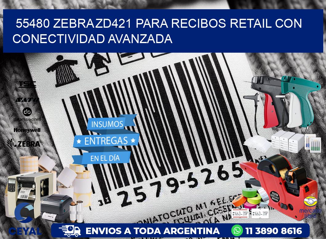 55480 Zebra ZD421 para recibos retail con conectividad avanzada